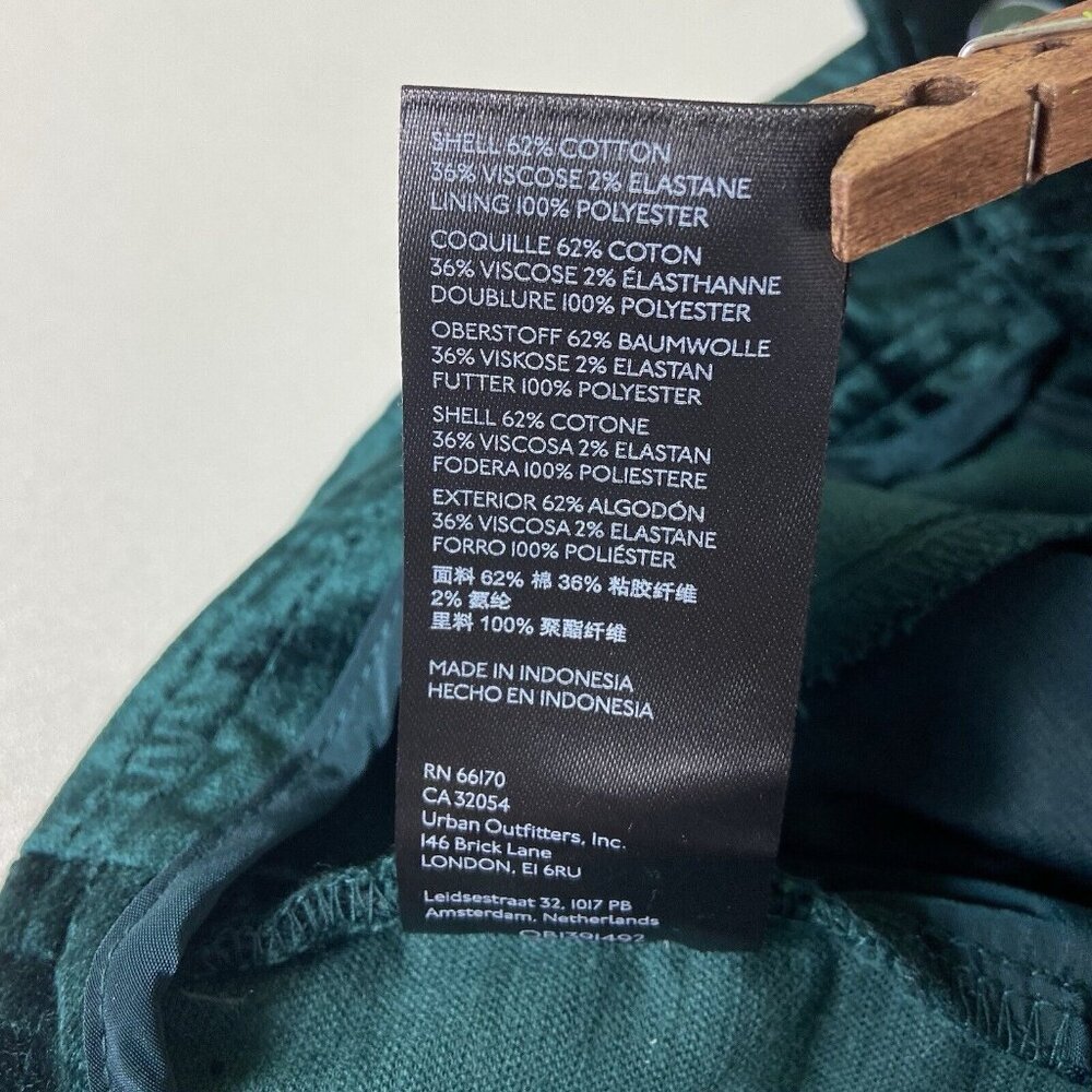 Free People Emerald Green Velvet Sz 4 Walk With You Trouser Flare Pants Mid Rise - Picture 10 of 10